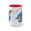 Orca Whale Tribal Spirit Blue Ink Art Two-Tone Coffee Mugs 15Oz Mug