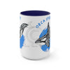 Orca Whale Tribal Spirit Blue Ink Art Two-Tone Coffee Mugs 15Oz Mug