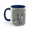 Orca Whale Tribal Spirit Grey Green Evergreen Ink Art Accent Coffee Mug 11Oz