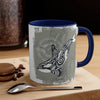 Orca Whale Tribal Spirit Grey Green Evergreen Ink Art Accent Coffee Mug 11Oz