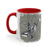 Orca Whale Tribal Spirit Grey Green Evergreen Ink Art Accent Coffee Mug 11Oz