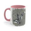 Orca Whale Tribal Spirit Grey Green Evergreen Ink Art Accent Coffee Mug 11Oz