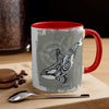 Orca Whale Tribal Spirit Grey Green Evergreen Ink Art Accent Coffee Mug 11Oz