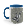 Orca Whale Tribal Spirit Grey Green Evergreen Ink Art Accent Coffee Mug 11Oz