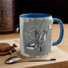 Orca Whale Tribal Spirit Grey Green Evergreen Ink Art Accent Coffee Mug 11Oz