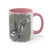 Orca Whale Tribal Spirit Grey Green Evergreen Ink Art Accent Coffee Mug 11Oz