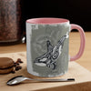 Orca Whale Tribal Spirit Grey Green Evergreen Ink Art Accent Coffee Mug 11Oz