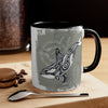 Orca Whale Tribal Spirit Grey Green Evergreen Ink Art Accent Coffee Mug 11Oz