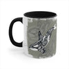 Orca Whale Tribal Spirit Grey Green Evergreen Ink Art Accent Coffee Mug 11Oz Black /
