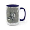 Orca Whale Tribal Spirit Grey Green Evergreen Ink Art Two-Tone Coffee Mugs 15Oz Mug
