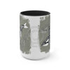 Orca Whale Tribal Spirit Grey Green Evergreen Ink Art Two-Tone Coffee Mugs 15Oz Mug