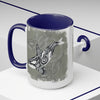 Orca Whale Tribal Spirit Grey Green Evergreen Ink Art Two-Tone Coffee Mugs 15Oz Mug