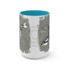Orca Whale Tribal Spirit Grey Green Evergreen Ink Art Two-Tone Coffee Mugs 15Oz Mug