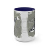 Orca Whale Tribal Spirit Grey Green Evergreen Ink Art Two-Tone Coffee Mugs 15Oz Mug