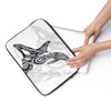 Orca Whale Tribal Tattoo Black White Laptop Sleeve