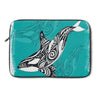 Orca Whale Tribal Teal Ink Laptop Sleeve 13