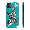 Orca Whale Tribal Teal Ink White Case Mate Tough Phone Cases Iphone 11