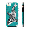 Orca Whale Tribal Teal Ink White Case Mate Tough Phone Cases Iphone 5/5S/5Se
