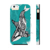 Orca Whale Tribal Teal Ink White Case Mate Tough Phone Cases Iphone 5/5S/5Se