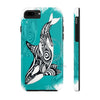 Orca Whale Tribal Teal Ink White Case Mate Tough Phone Cases Iphone 7 8