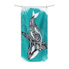 Orca Whale Tribal Teal Polycotton Towel 36 × 72 Home Decor