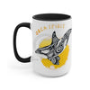 Orca Whale Tribal Yellow Spirit Ink Art Two-Tone Coffee Mugs 15Oz / Black Mug