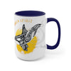 Orca Whale Tribal Yellow Spirit Ink Art Two-Tone Coffee Mugs 15Oz Mug