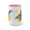 Orca Whale Tribal Yellow Spirit Ink Art Two-Tone Coffee Mugs 15Oz Mug