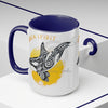 Orca Whale Tribal Yellow Spirit Ink Art Two-Tone Coffee Mugs 15Oz Mug