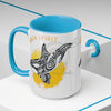 Orca Whale Tribal Yellow Spirit Ink Art Two-Tone Coffee Mugs 15Oz Mug