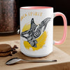 Orca Whale Tribal Yellow Spirit Ink Art Two-Tone Coffee Mugs 15Oz Mug