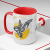 Orca Whale Tribal Yellow Spirit Ink Art Two-Tone Coffee Mugs 15Oz Mug
