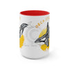 Orca Whale Tribal Yellow Spirit Ink Art Two-Tone Coffee Mugs 15Oz Mug