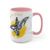 Orca Whale Tribal Yellow Spirit Ink Art Two-Tone Coffee Mugs 15Oz Mug