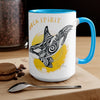 Orca Whale Tribal Yellow Spirit Ink Art Two-Tone Coffee Mugs 15Oz Mug