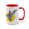 Orca Whale Tribal Yellow Spirit Ink Art Two-Tone Coffee Mugs 15Oz Mug