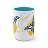 Orca Whale Tribal Yellow Spirit Ink Art Two-Tone Coffee Mugs 15Oz Mug