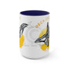 Orca Whale Tribal Yellow Spirit Ink Art Two-Tone Coffee Mugs 15Oz Mug