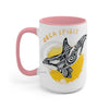 Orca Whale Tribal Yellow Spirit Ink Art Two-Tone Coffee Mugs 15Oz / Pink Mug