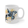 Orca Whale Tribal Yellow Splash Mug 11Oz