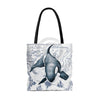 Orca Whale Vintage Map Ancient Blue Tote Bag Bags