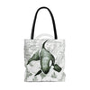 Orca Whale Vintage Map Ancient Green Tote Bag Bags