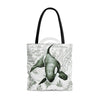 Orca Whale Vintage Map Ancient Green Tote Bag Large Bags
