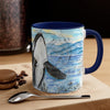 Orca Whale Vintage Map Breaching Watercolor Art Accent Coffee Mug 11Oz