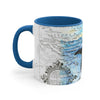 Orca Whale Vintage Map Breaching Watercolor Art Accent Coffee Mug 11Oz