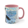 Orca Whale Vintage Map Breaching Watercolor Art Accent Coffee Mug 11Oz