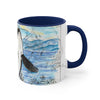 Orca Whale Vintage Map Breaching Watercolor Art Accent Coffee Mug 11Oz