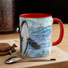 Orca Whale Vintage Map Breaching Watercolor Art Accent Coffee Mug 11Oz