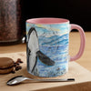 Orca Whale Vintage Map Breaching Watercolor Art Accent Coffee Mug 11Oz