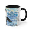 Orca Whale Vintage Map Breaching Watercolor Art Accent Coffee Mug 11Oz Black /
